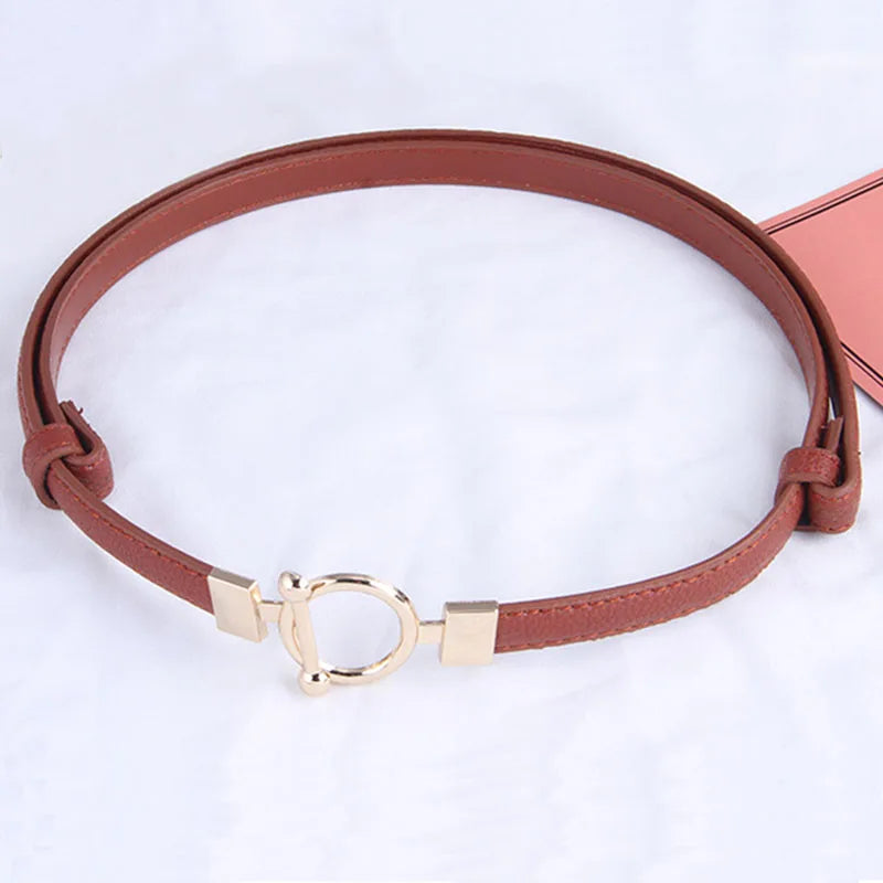 Leather Thin Belt Adjustable Waist Strap