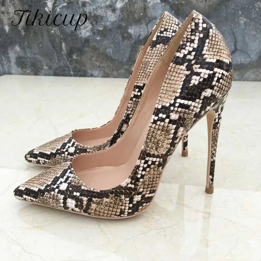 Snake Pattern Pointy Heels  
( Available in 8cm, 10cm, 12cm heel )