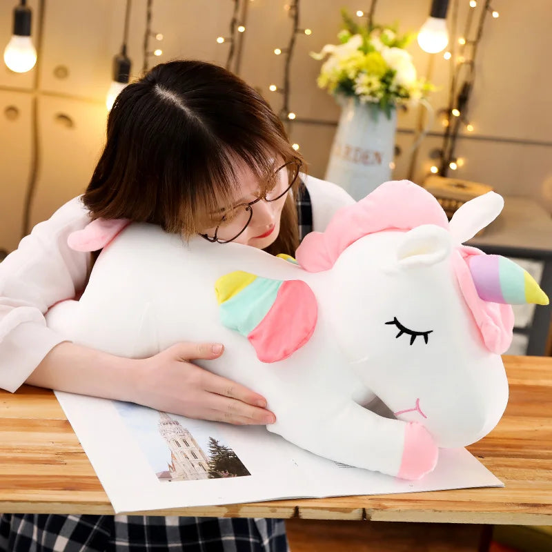 25-100cmKawaii Giant Unicorn Plush Toy Soft Stuffed Unicorn Soft Dolls Animal Horse Toys For Children Girl Pillow Birthday Gifts