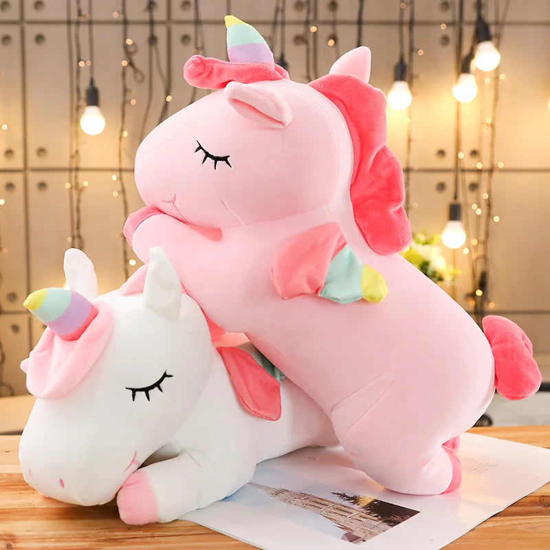 25-100cmKawaii Giant Unicorn Plush Toy Soft Stuffed Unicorn Soft Dolls Animal Horse Toys For Children Girl Pillow Birthday Gifts