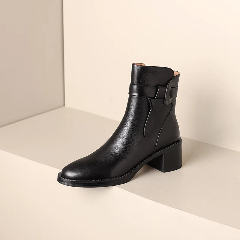 Genuine Leather Chelsea Ankle Boots