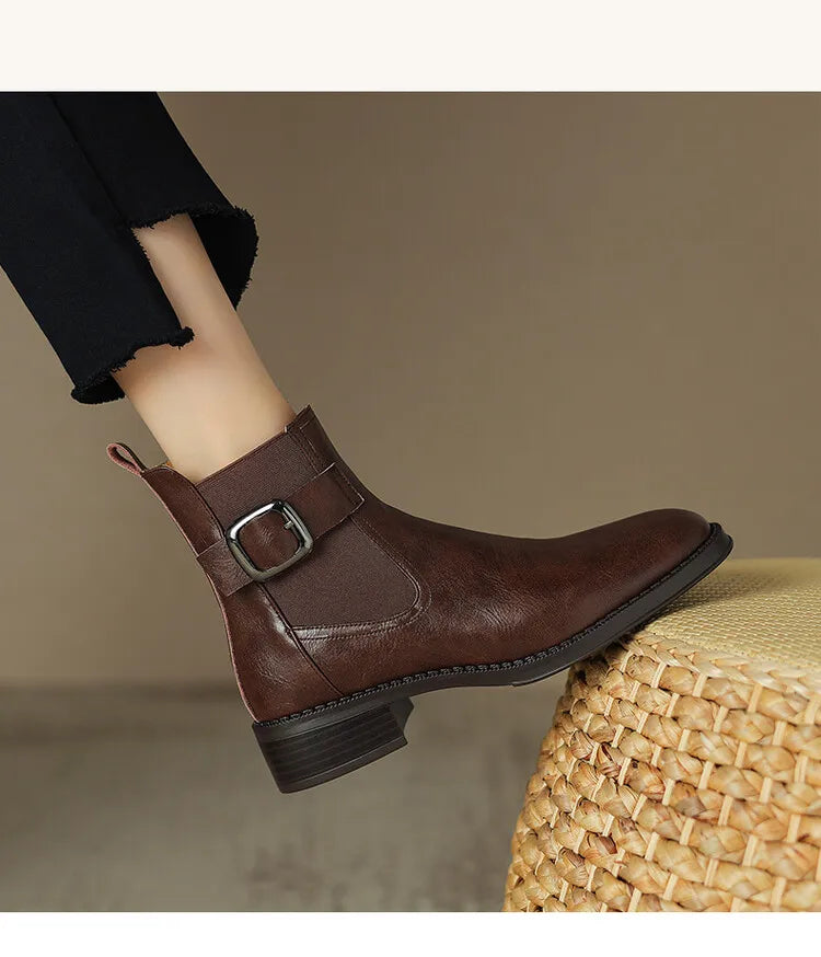 Autumn/Winter Women Boots Belt Buckle Shoes