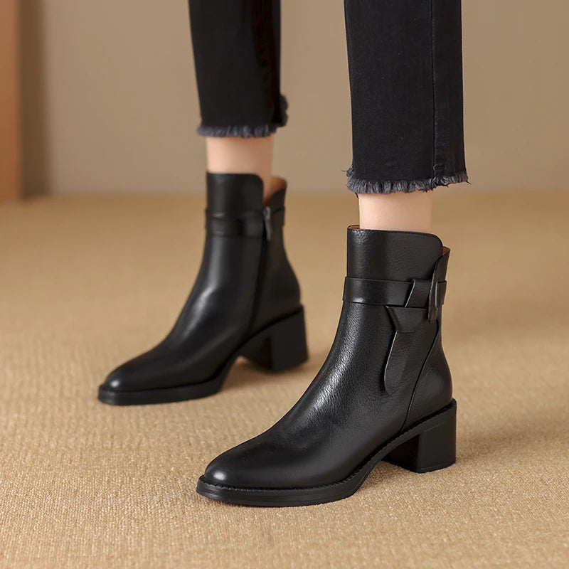 Genuine Leather Chelsea Ankle Boots