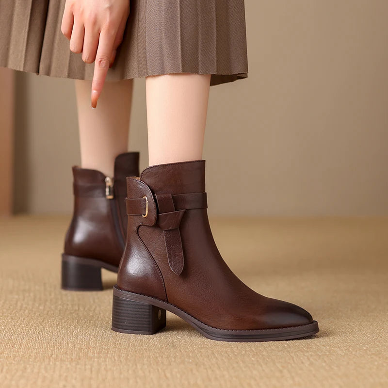 Genuine Leather Chelsea Ankle Boots