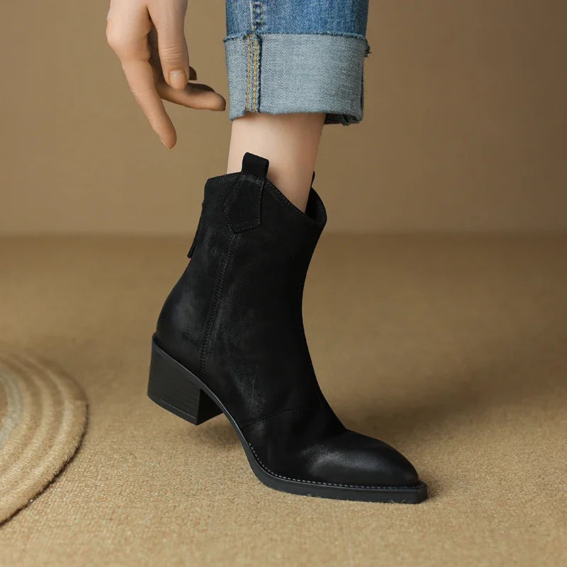 Genuine Leather Ankle Boots