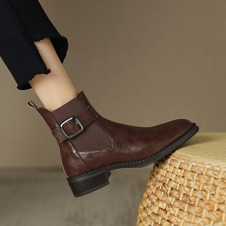 Autumn/Winter Women Boots Belt Buckle Shoes