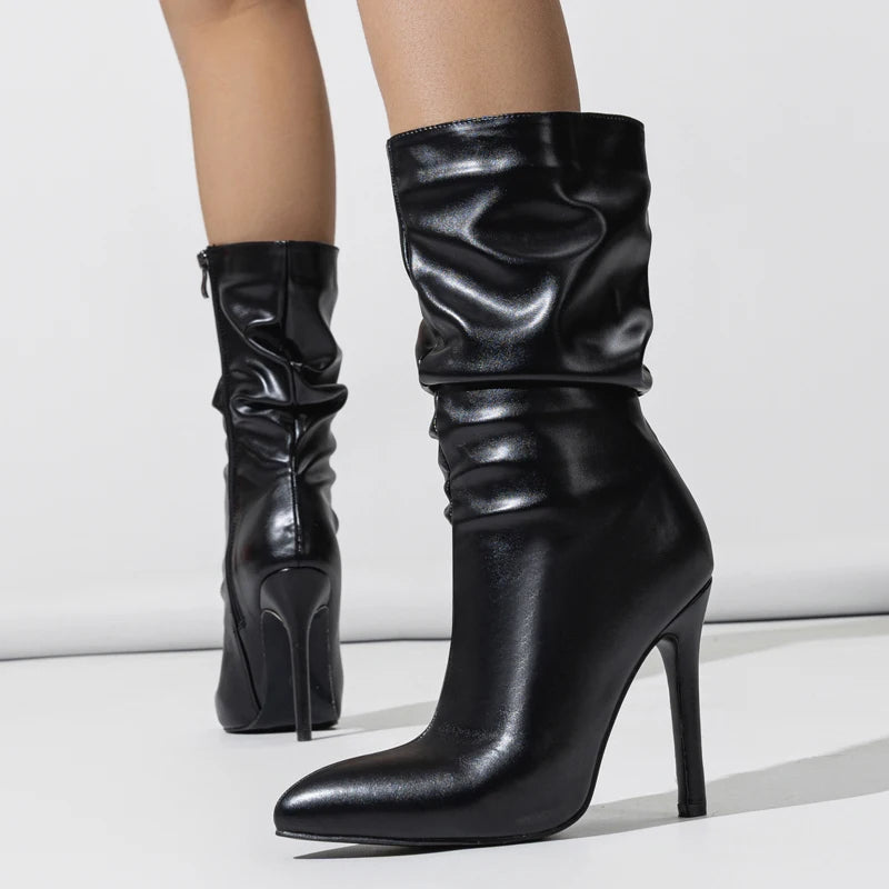 Pleat Above Ankle Boots