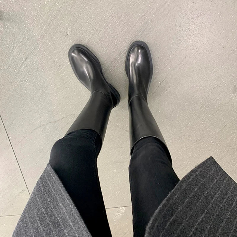 Knee-High Bevel Boots