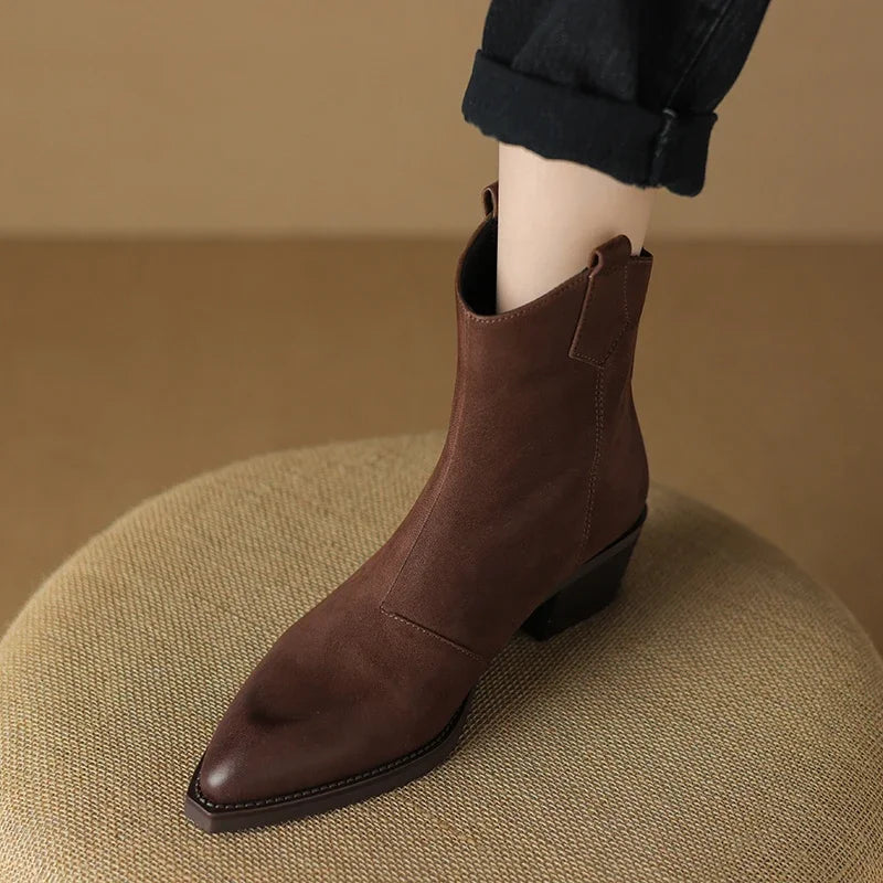 Genuine Leather Ankle Boots