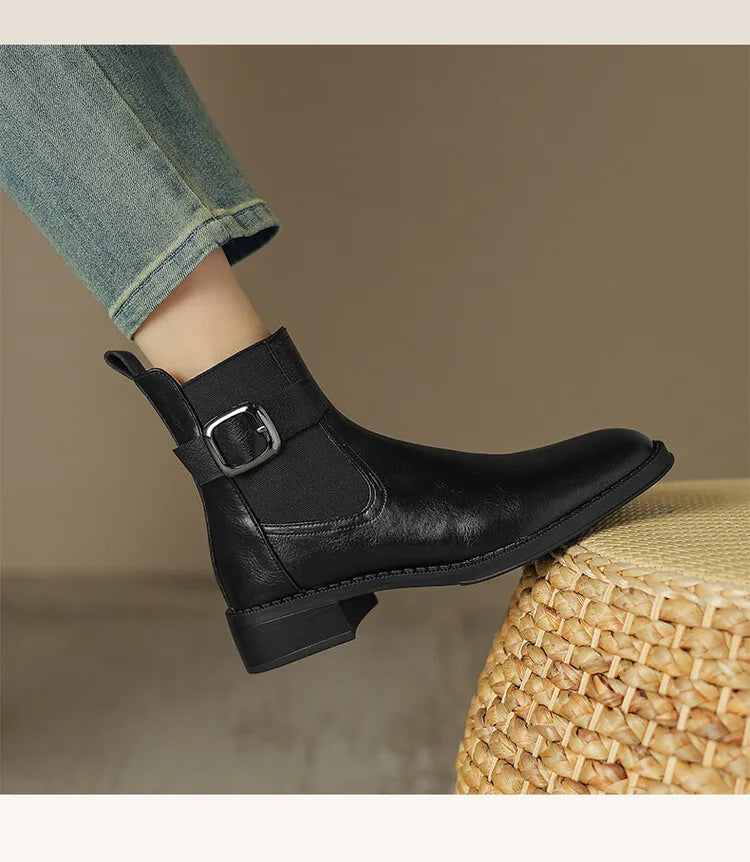 Autumn/Winter Women Boots Belt Buckle Shoes