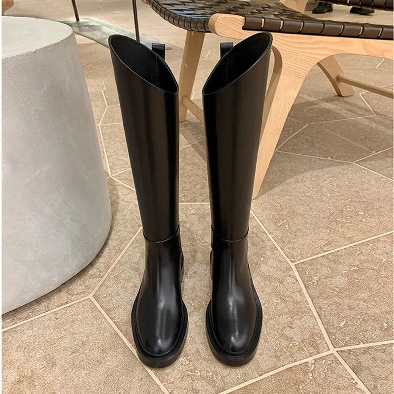 Knee-High Bevel Boots