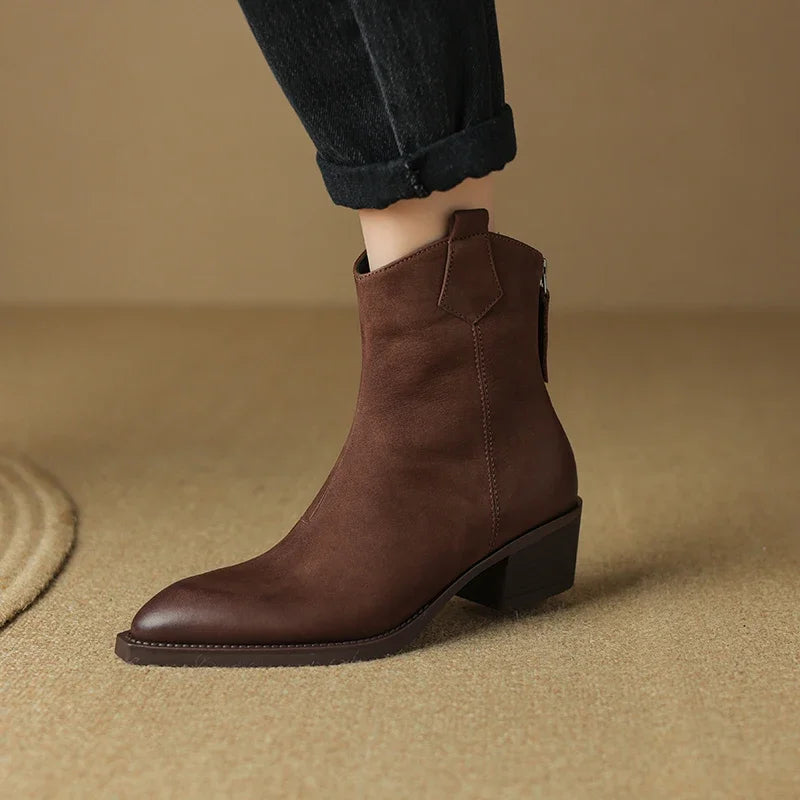 Genuine Leather Ankle Boots