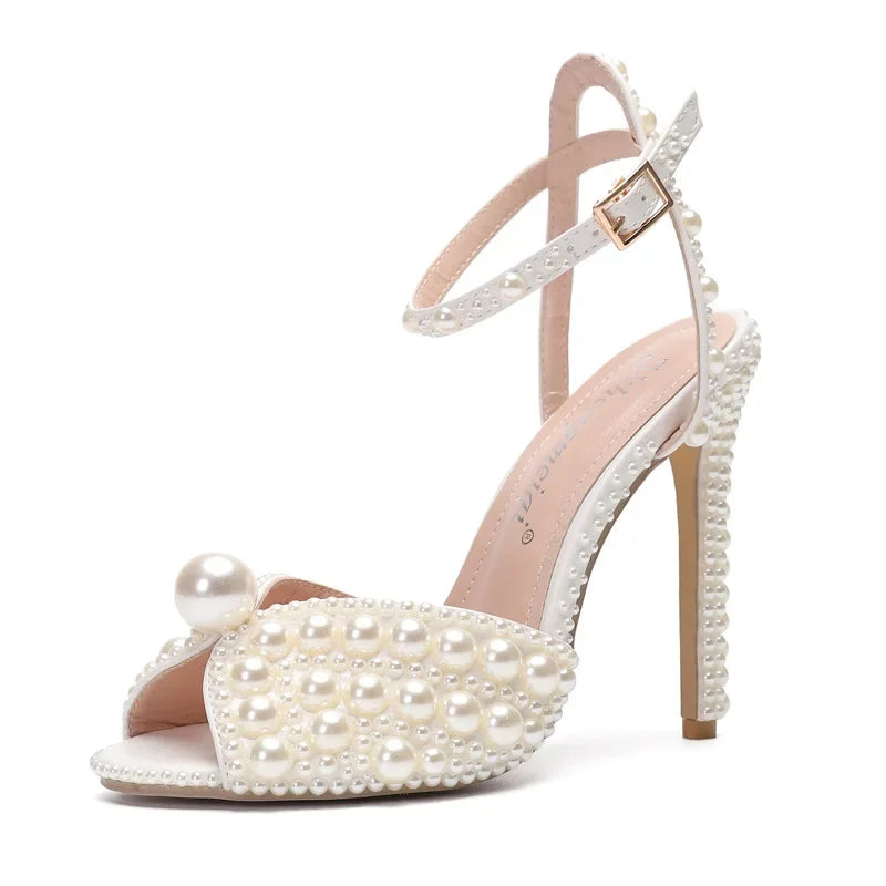 Pearls Studs Heels Sandals