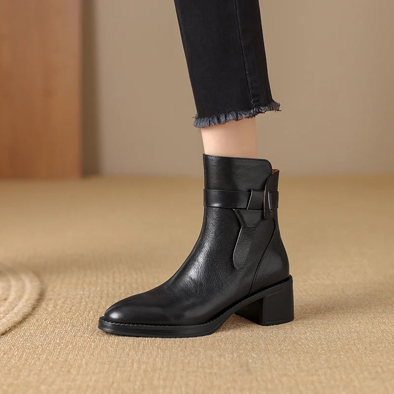 Genuine Leather Chelsea Ankle Boots