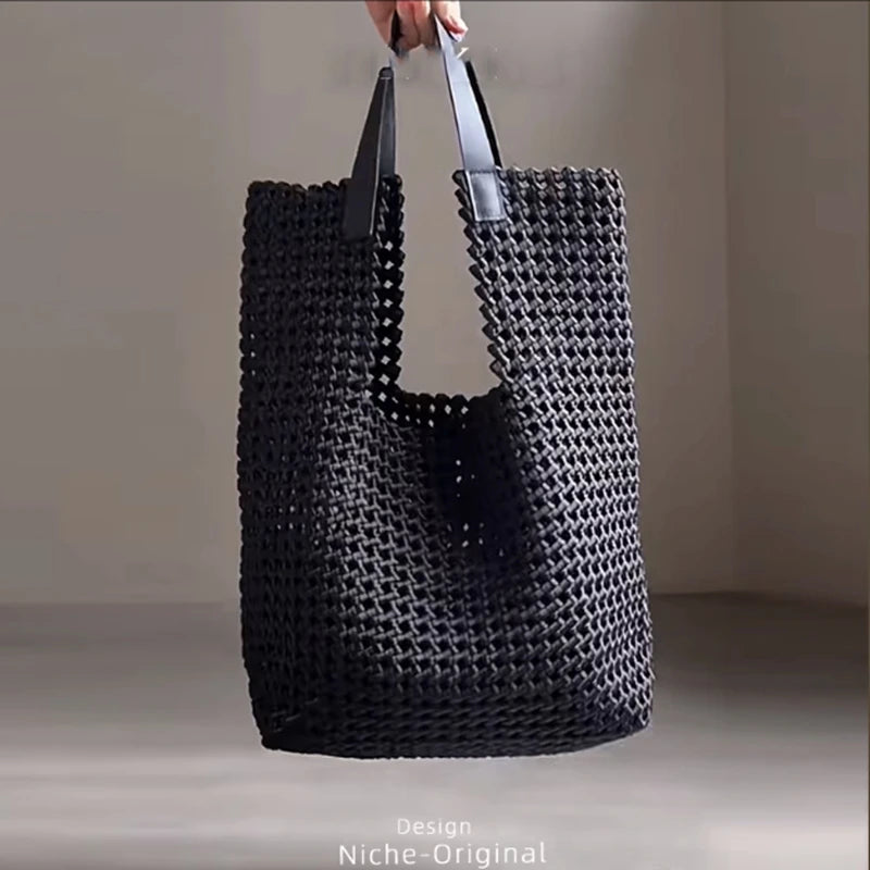 Leather Woven Shoulder Bag