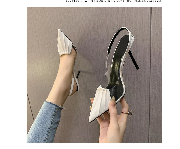 Transparent PVC Pointy Sandals  (2 colors available)