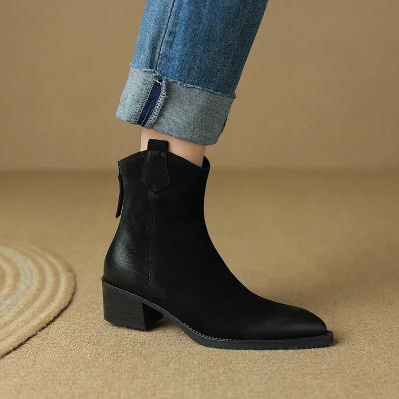 Genuine Leather Ankle Boots