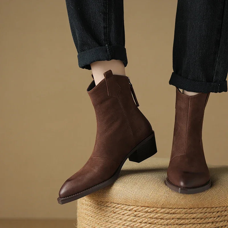 Genuine Leather Ankle Boots