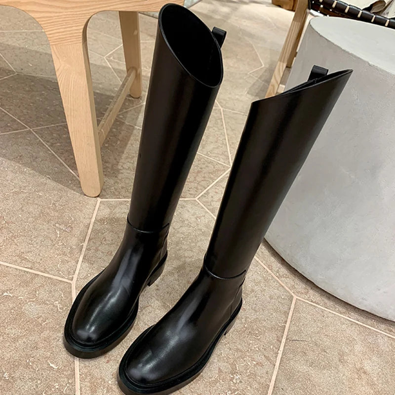 Knee-High Bevel Boots