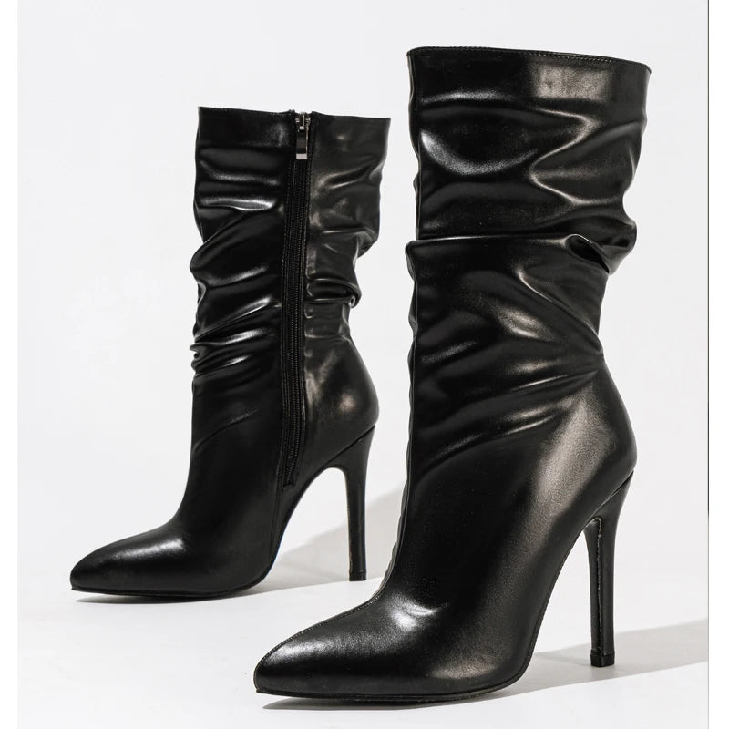 Pleat Above Ankle Boots