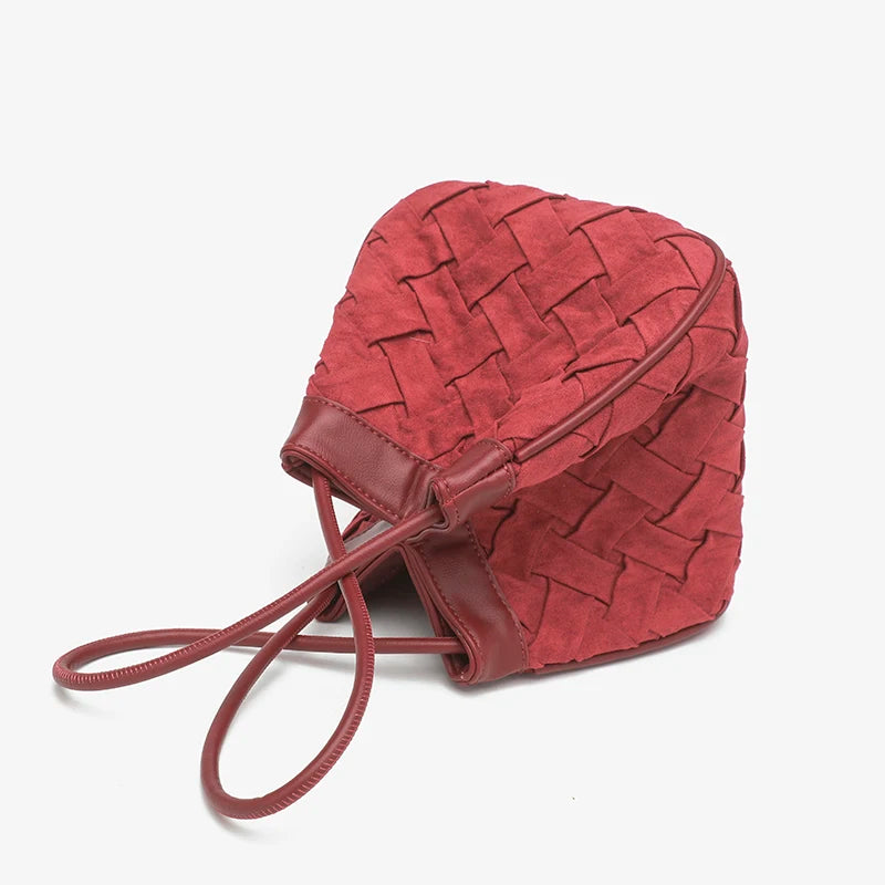 Weave Velvet Bucket Bag