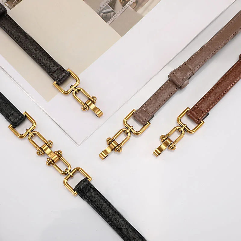 Genuine Leather Belts Slim Waist Belt