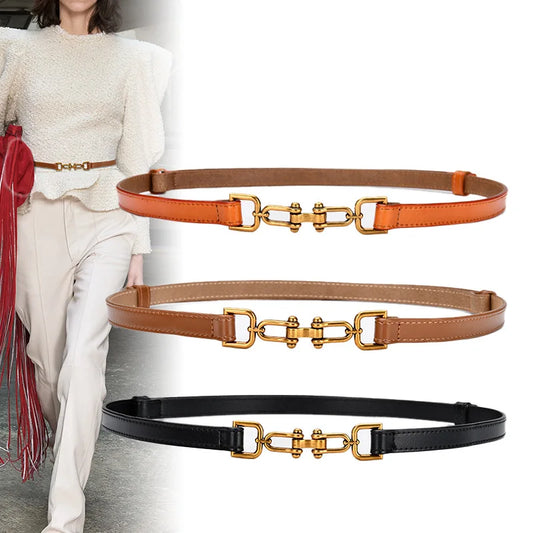 Genuine Leather Belts Slim Waist Belt